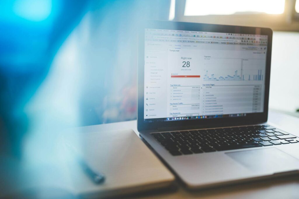 Web analytics dashboard showing SaaS free trial conversion rate data and performance metrics