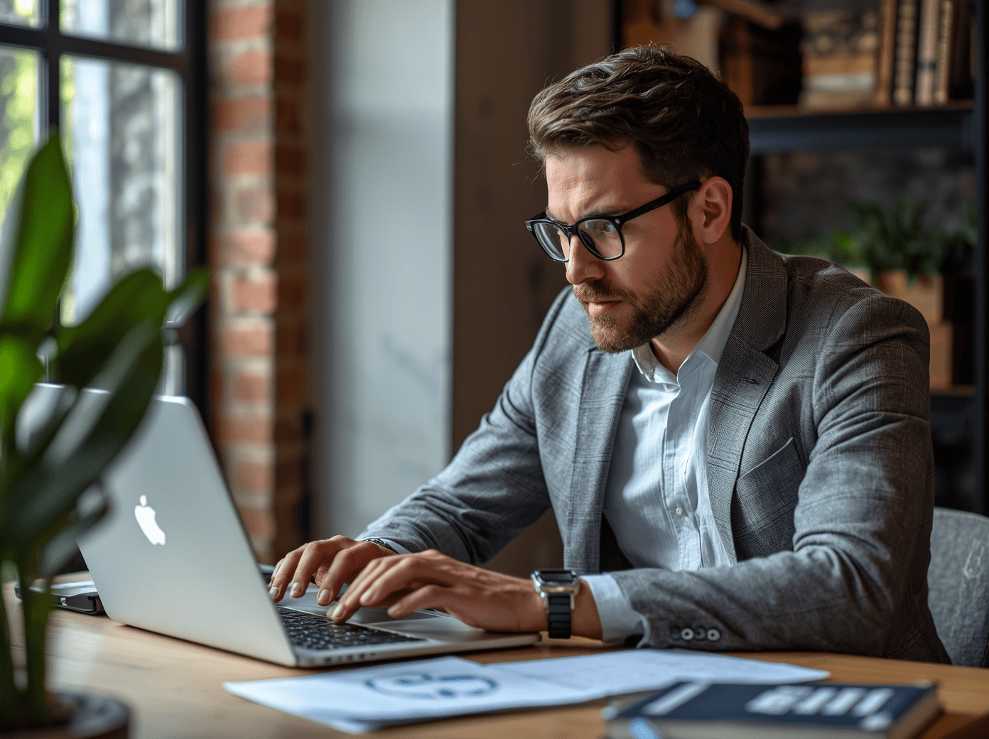 Small business owner reviewing website conversion issues on a laptop